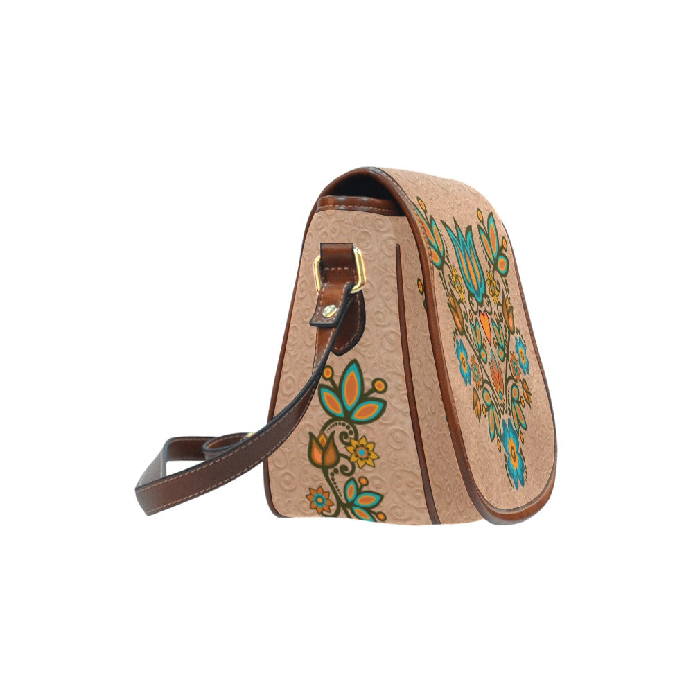 Saddle Bag Small Couture Florals Tan