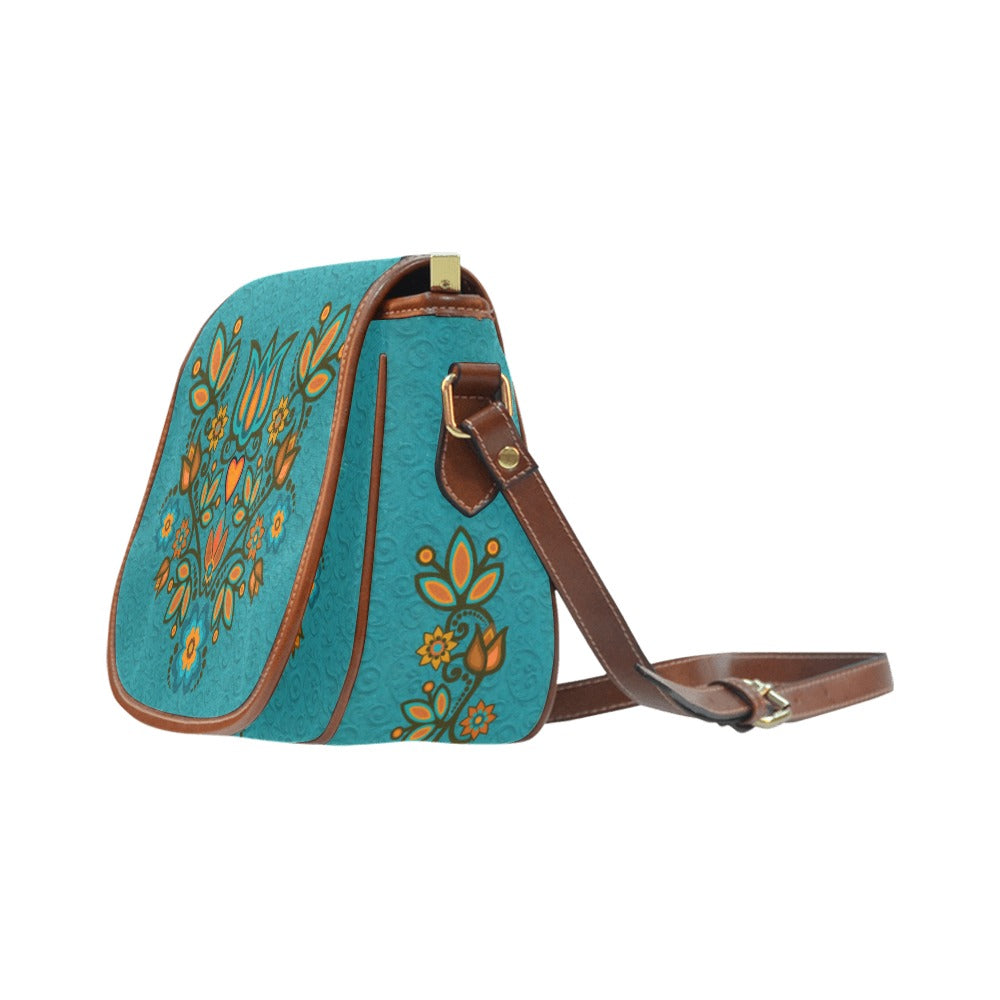 Saddle Bag Small Couture Floral Teal