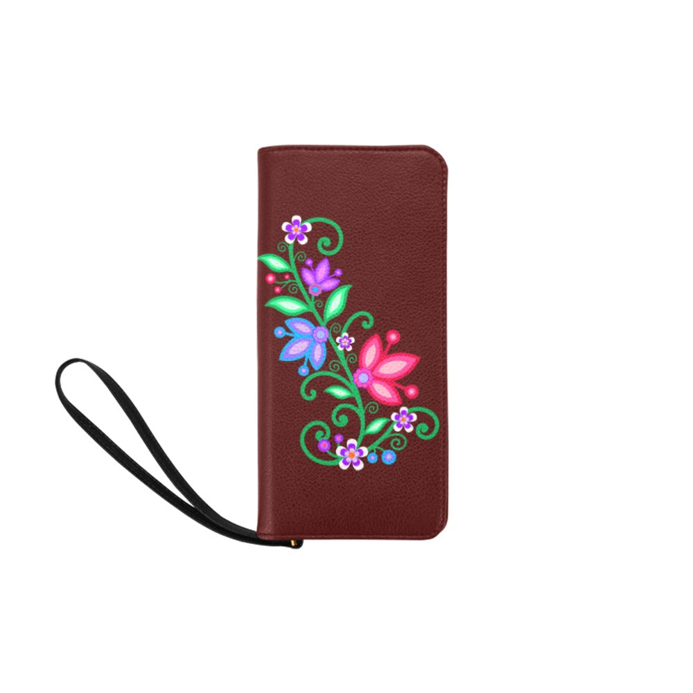 Wallet Clutch Floral Spray Brown