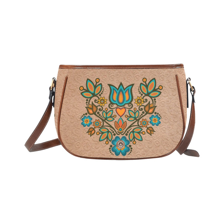 Saddle Bag Small Couture Florals Tan