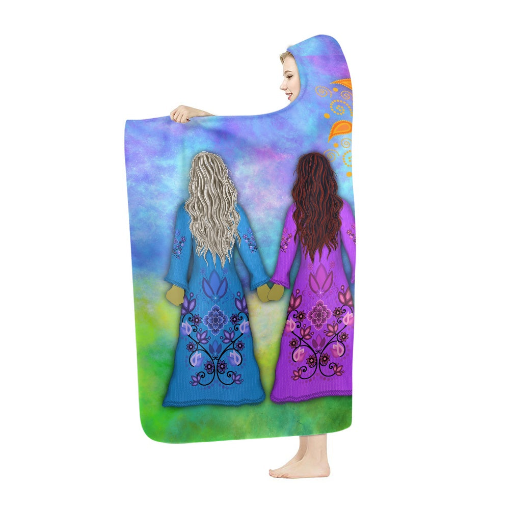 Sisterhood Thick Hooded Blanket for Adults