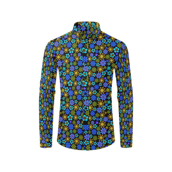 Mens Dress Shirt Retro Floral Men's