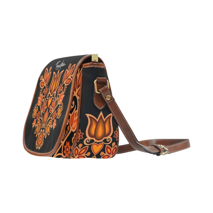 Saddle Bag Orange Floral