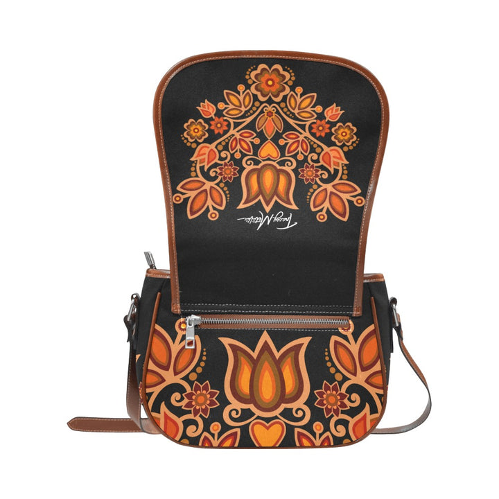 Saddle Bag Orange Floral