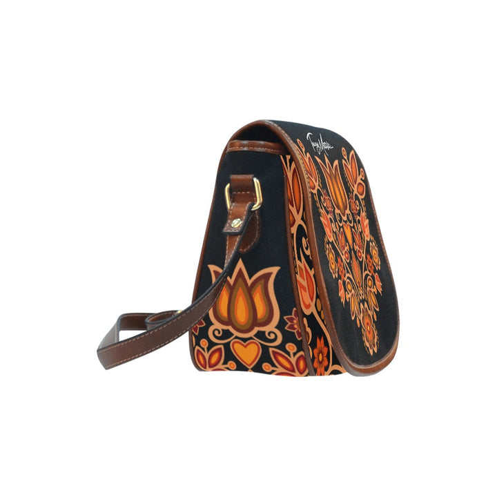Saddle Bag Orange Floral