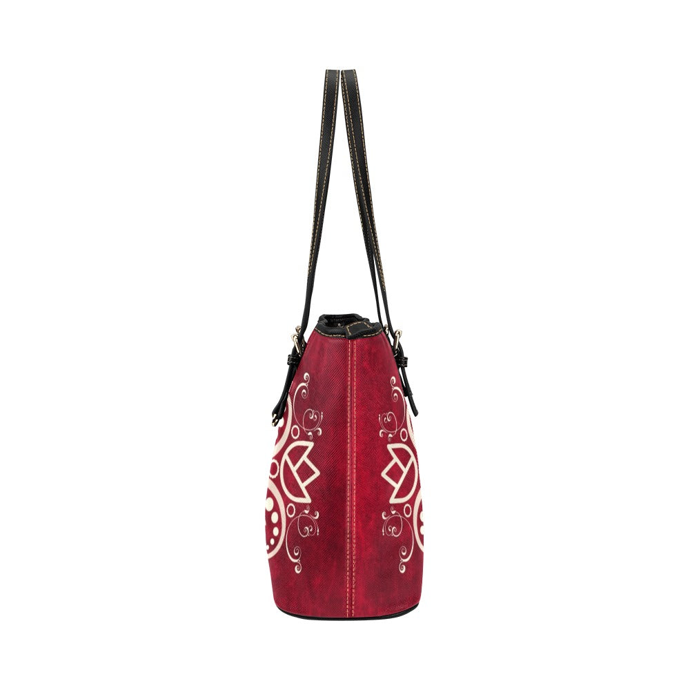 PU Leather Handbag Motif Red