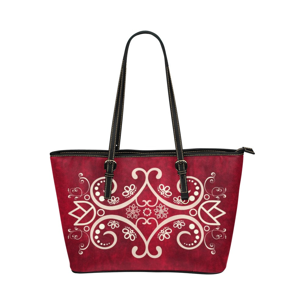 PU Leather Handbag Motif Red