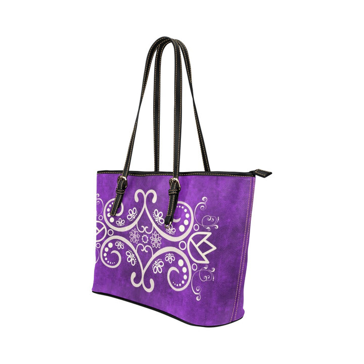 PU Leather Handbag Motif Purple