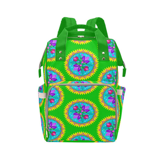 Backpack Circle Floral Green