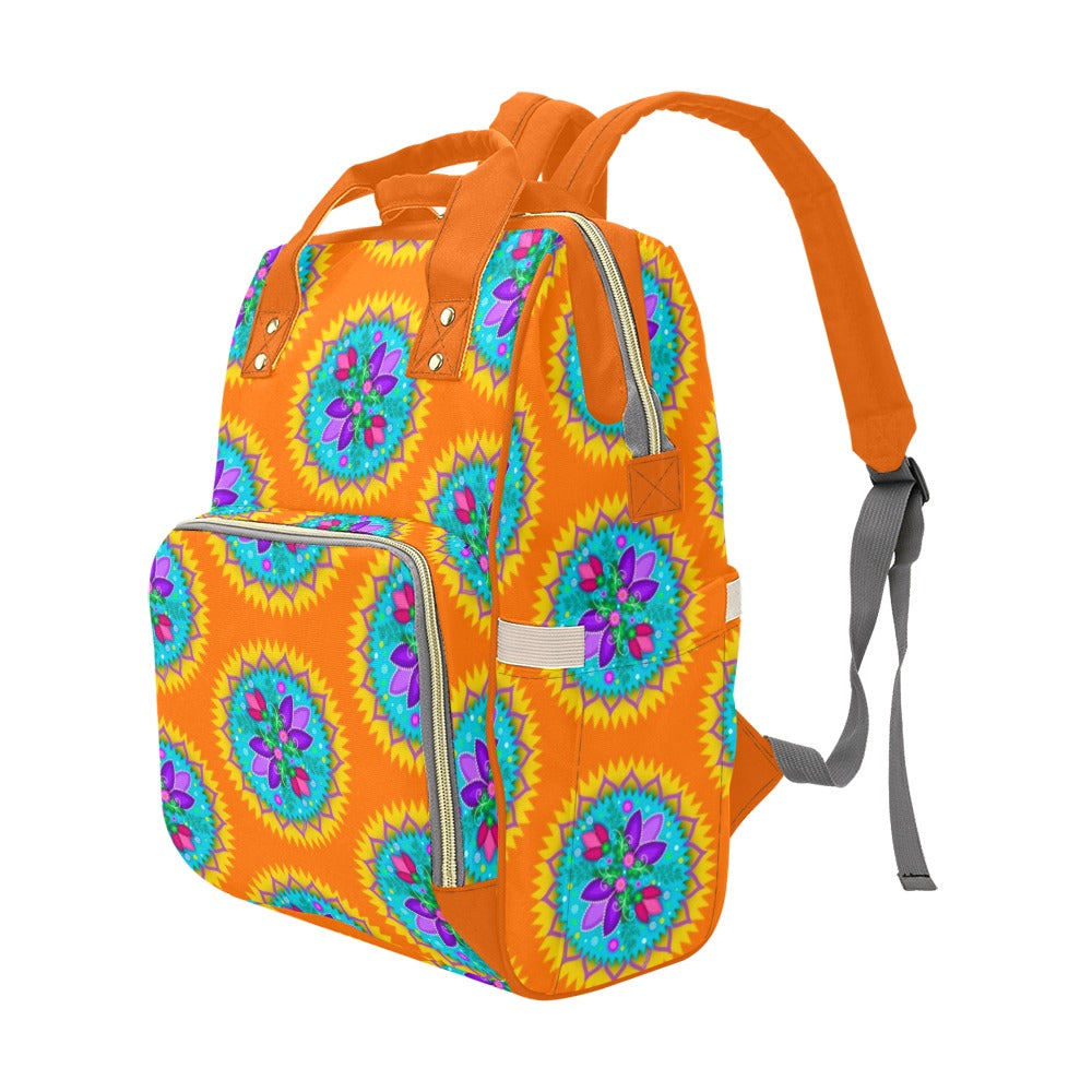 Backpack Circle Floral Orange