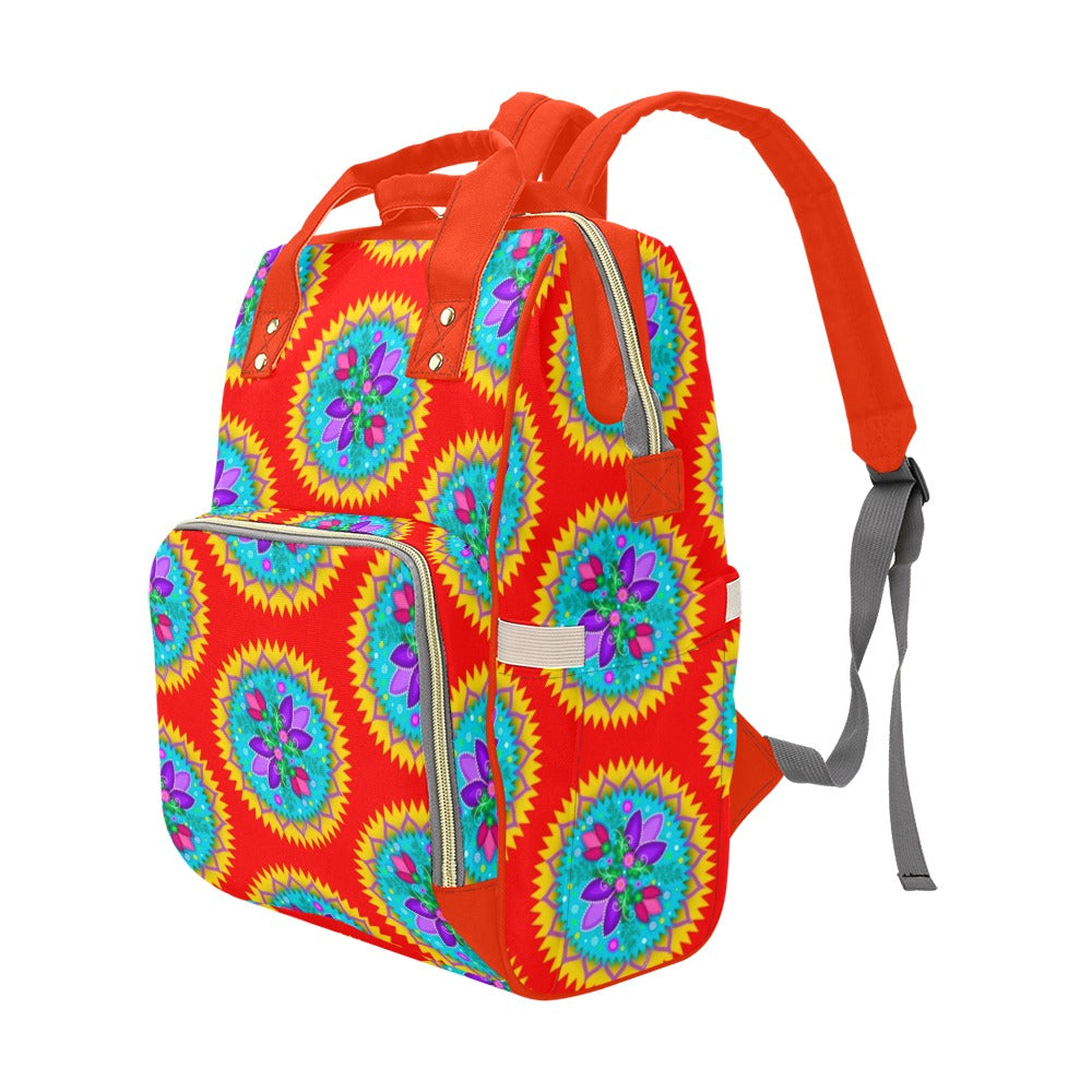 Backpack Circle Floral Red