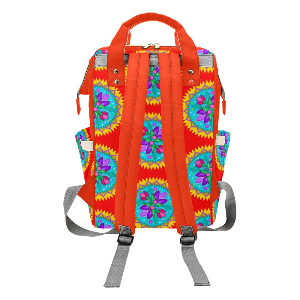 Backpack Circle Floral Red