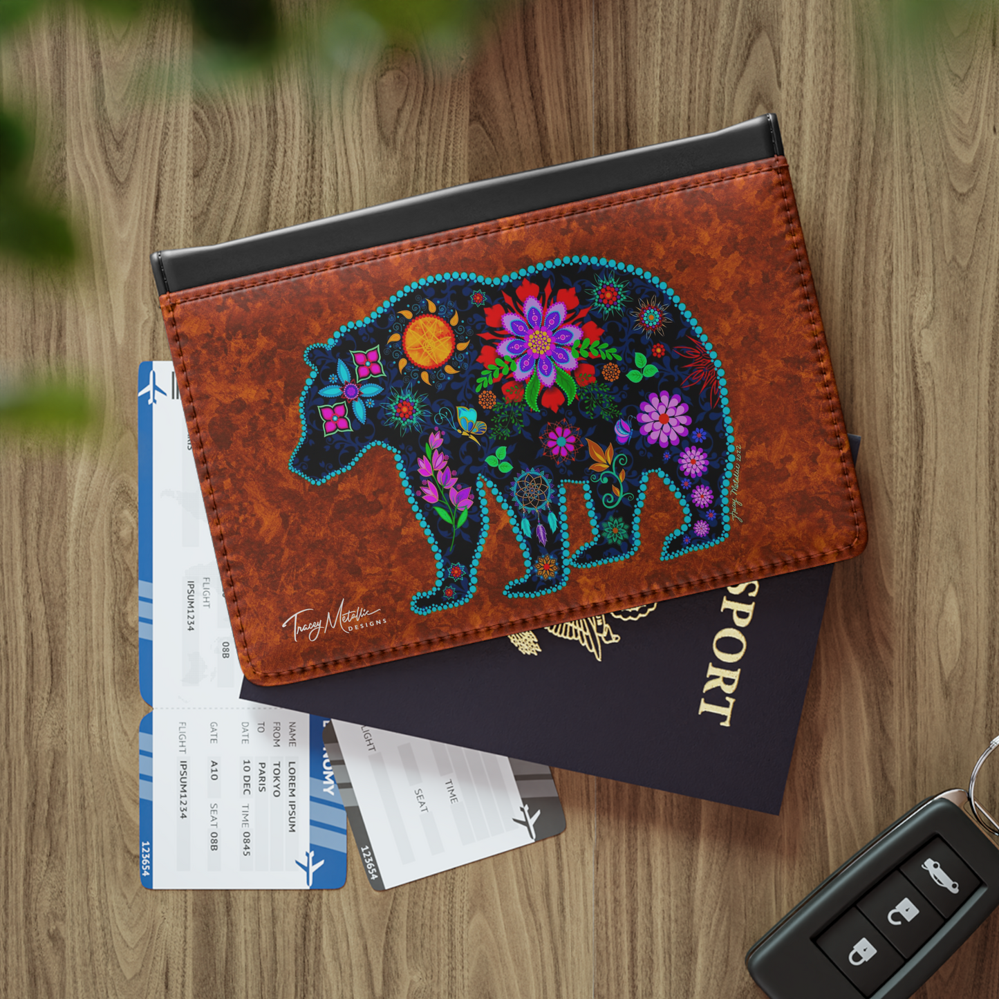 Passport Wallet Copper Bear