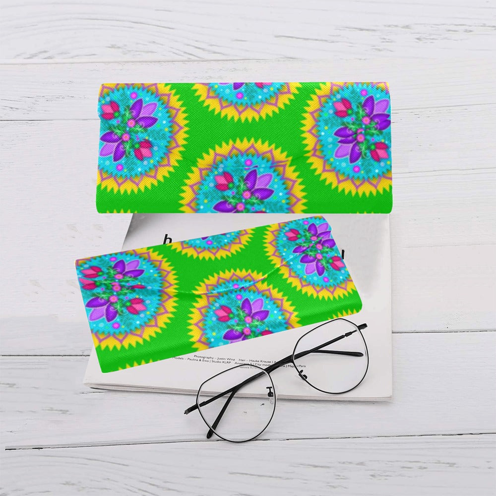 Glasses Case - Circle Floral (Green)