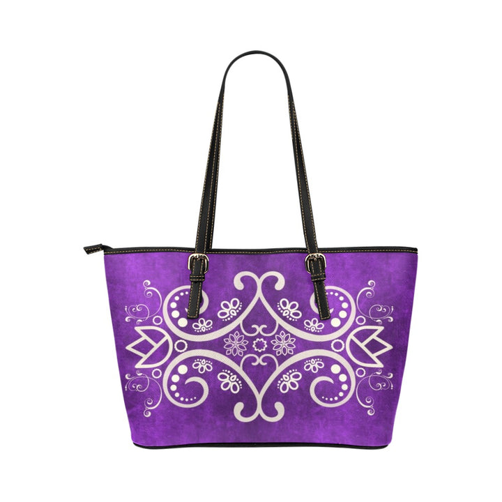PU Leather Handbag Motif Purple