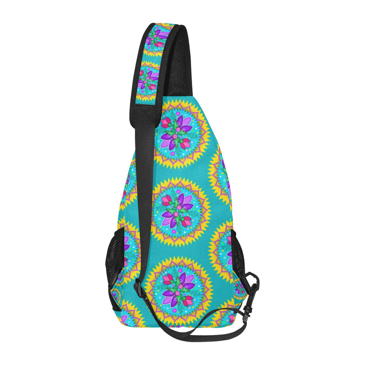 Chest Bag Circle Floral Teal